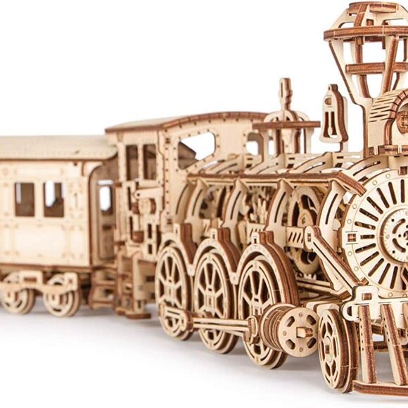 3D Wooden Puzzle - 34"x7″ Wooden Train - Engineering DIY Wooden Model for Adults - Picture 4 of 10